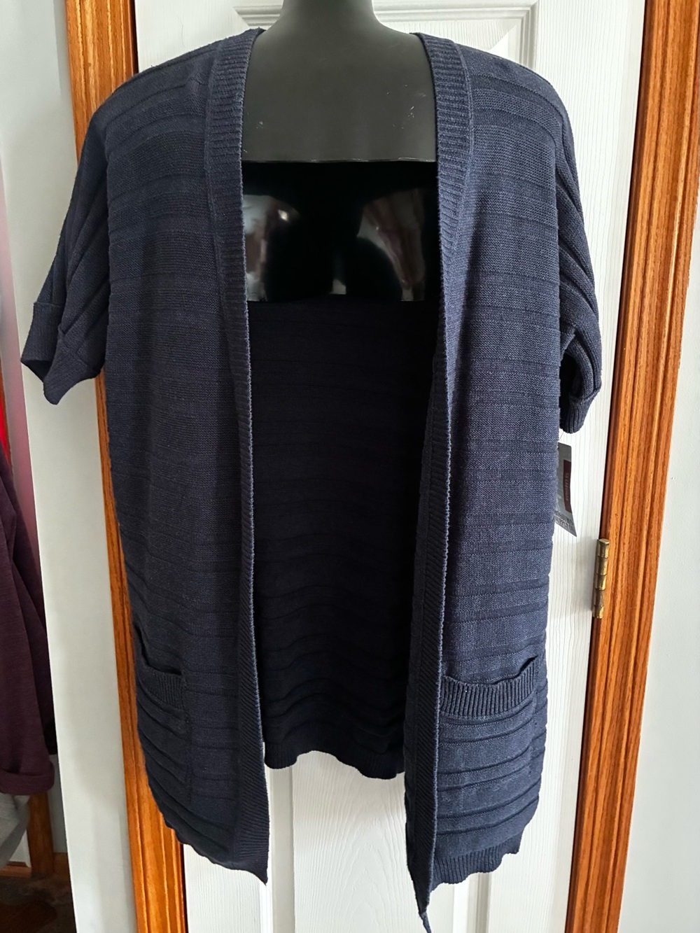 NWT Mossimo Supply Co. Short Sleeve Cardigan Navy Blue Sweater XL